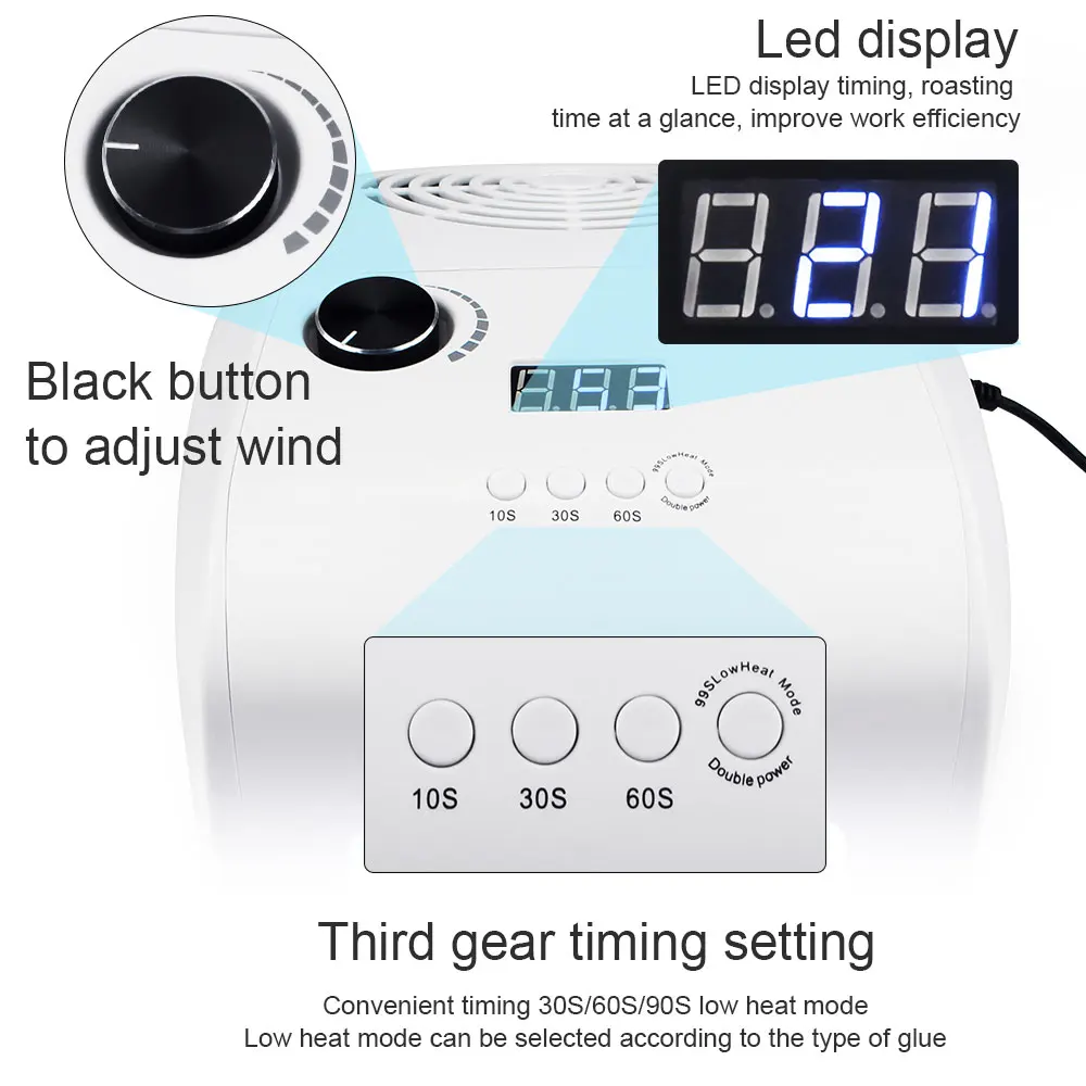 Custom Private Label 3-IN-1 Nail Dust Collector With Vacuum Cleaner Nail Drill UV LED Lamp Dryer Wholesale Nail Equipment