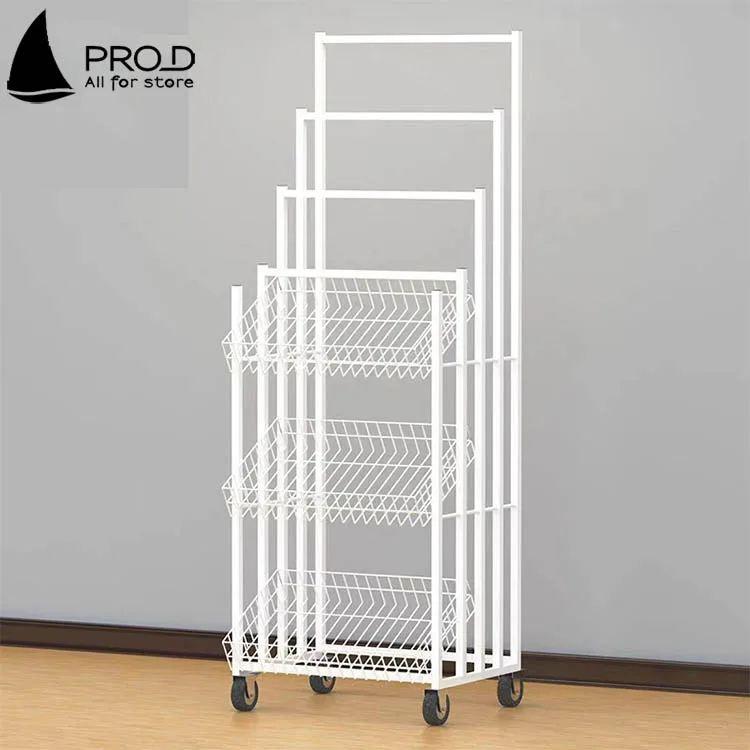 Supermarket Commercial Multifunctional Iron Belt Storage Shelf Sun Umbrella Display Rack White Umbrella Stand