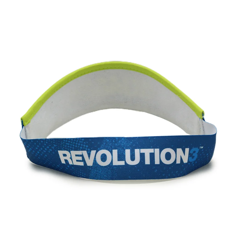 customized print logo adjustable elastic cord back sublimated sport sun visor cap hat