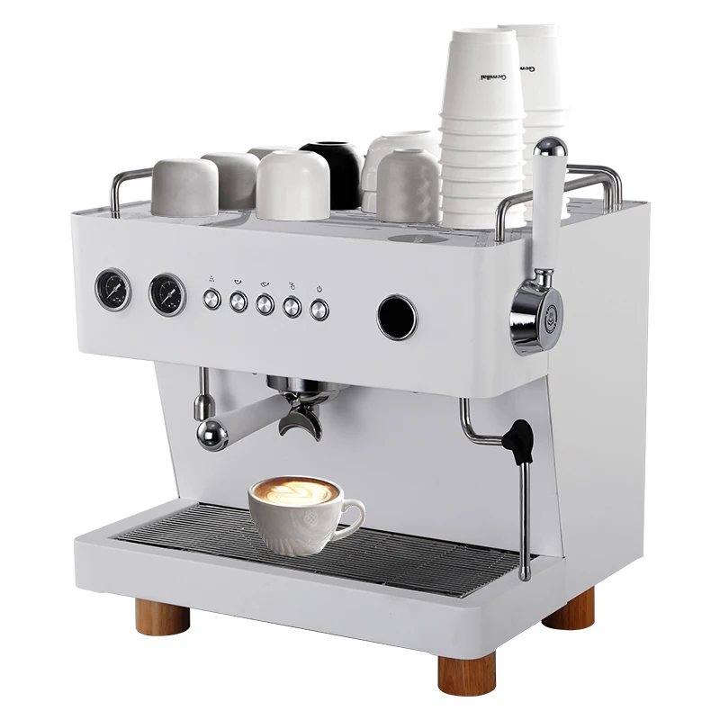 Gemilai CRM3143A white 58mm dual boiler semi automatic 1 group commercial electric smart espresso coffee makers