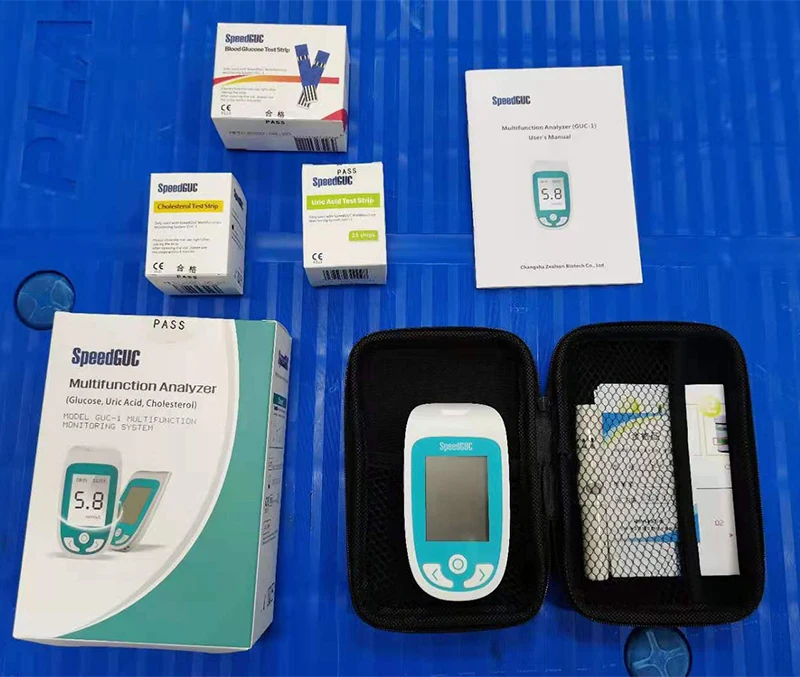 Glu, UA, TC 3 in 1 Glucometer with test strips sugar testing electronic digital blood glucose meter