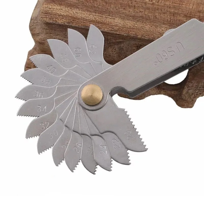 52 Blades Set 55-Degree & Metric 60-Degree Grip Whitworth Screw Thread Pitch Gauge Measuring Gauging Tools