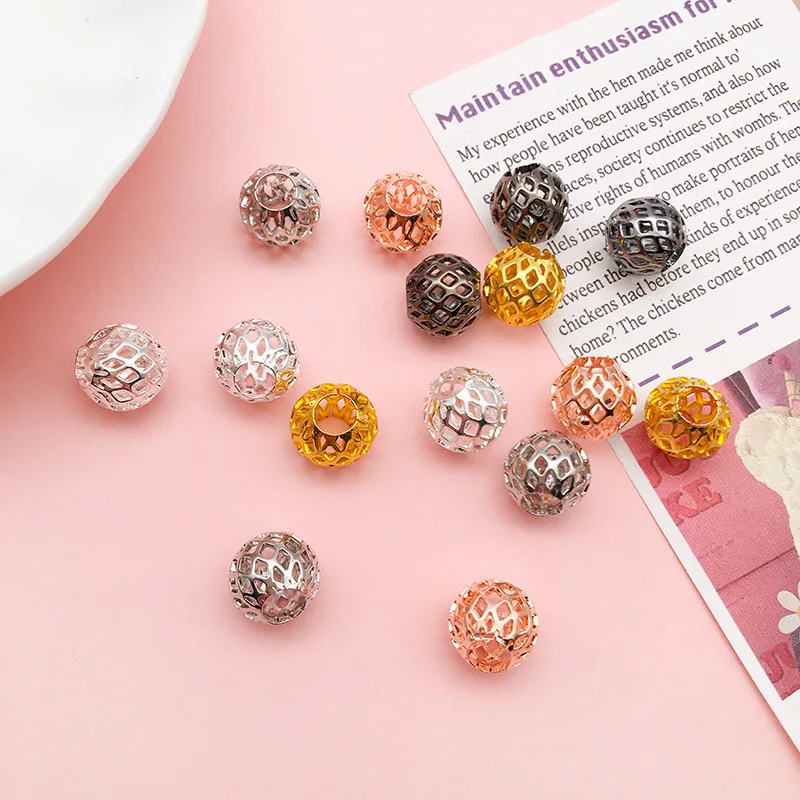 Yuku 1 Hollow Flower Ball Bead Copper 8mm Hole 4 DIY Ed Bracelet Large Jewelry Accessories