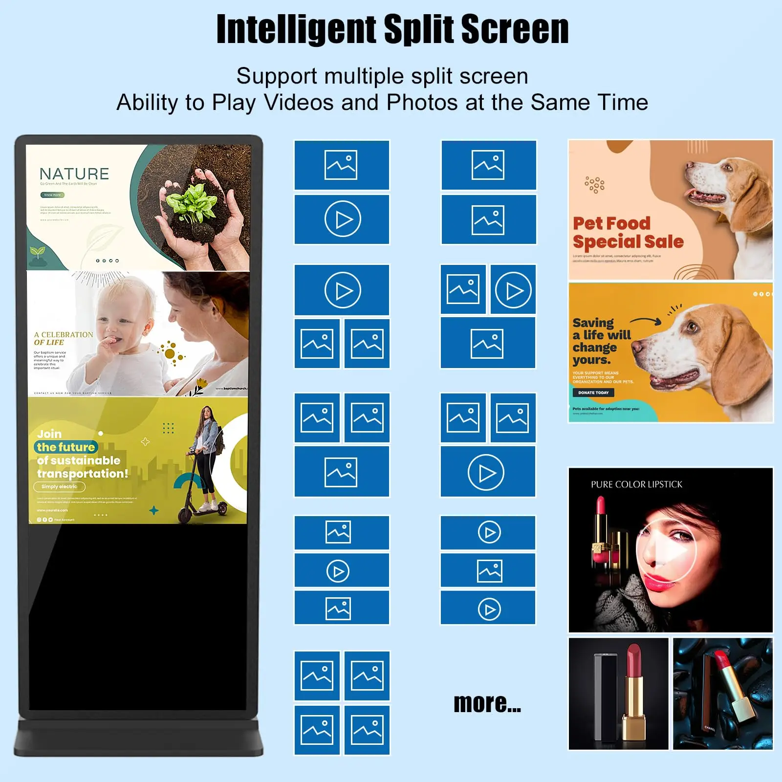 50 Inch Digital Signage Kiosk Non-touchscreen 1GB+8GB Android Lcd Digital Signage Commercial Interactive Advertising Display