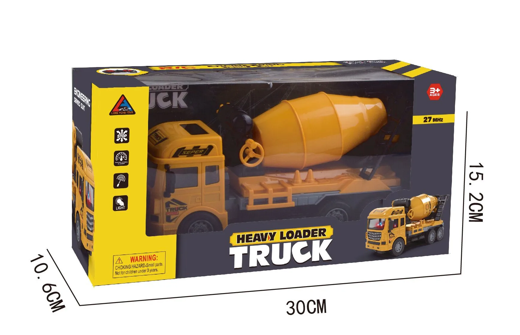 Engineering site model toys agitator truck four-way remote control engineering mixing heavy loader  seper truck