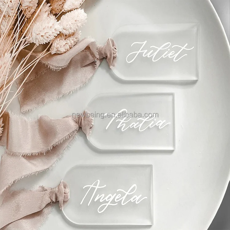 Frosted Acrylic Wedding Place Card | Arch Name Tag Blank Plate | DIY Seating Chart Sign