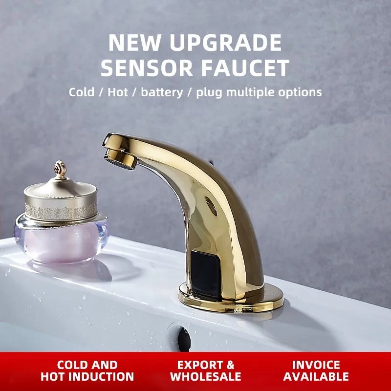 Smart Sink infrared Faucet Modern Faucet With Sensor Sanitary Ware Bathroom Sink Golden Basin Water Faucet