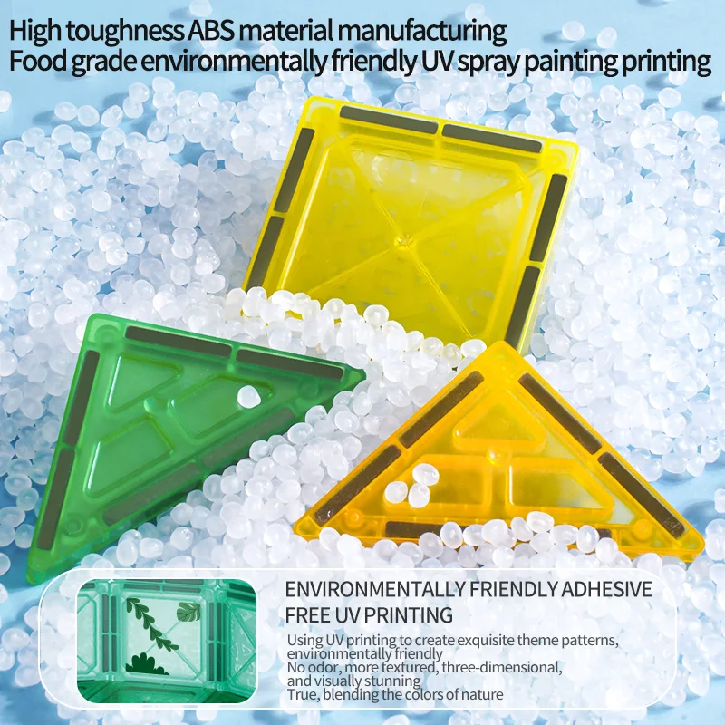 2025 Trending 40/90/120 PCS 3D Animals Magnetic Tiles Kid construction Toys Set STEM Forest Transparent Magnetic Building Blocks