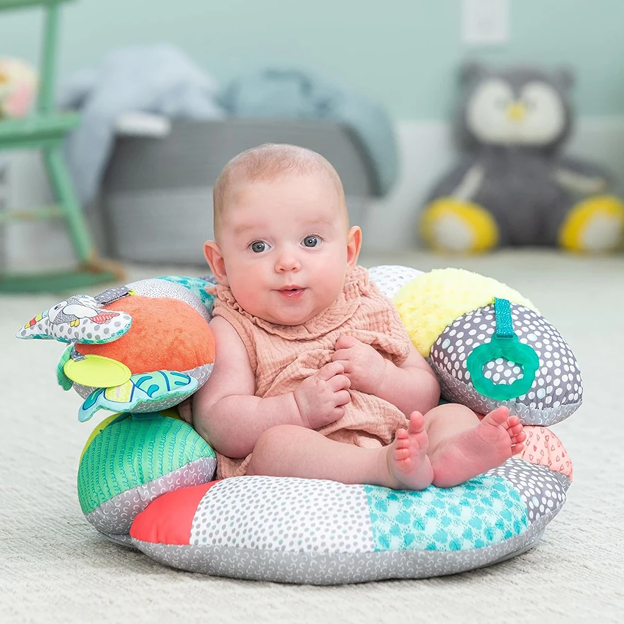Wholesale 2-in-1 Baby Prop A Pillar Tummy Time and Seated Support Pillow with Detachable Support Pillow and Toys for Newborn