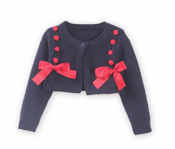 
Baby Girl Cadigan Long Sleeve Little Girl Cotton Knitted Sweater Jacket Toddler Shrug Coat Infant Cropped Knit Bolero 