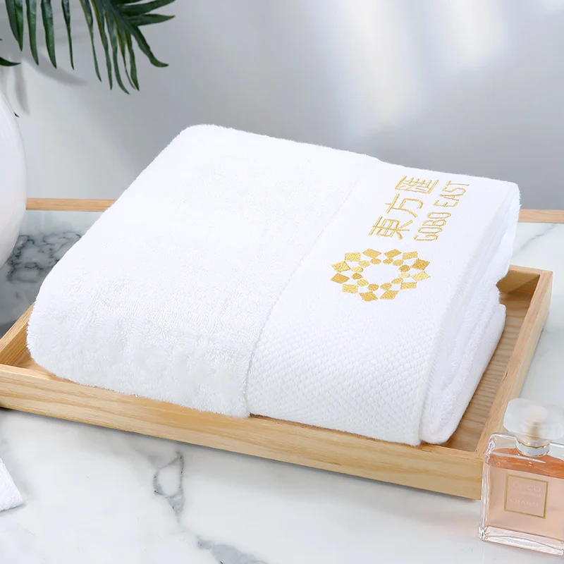 Wholesale 100% cotton white hotel bath towel 5 star hotel bath towel set