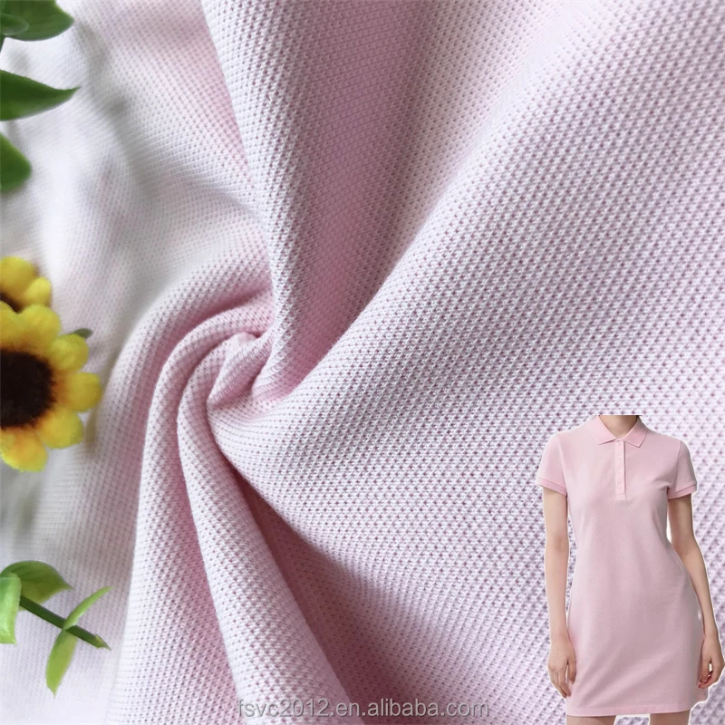 Soft 95% Cotton 5% Spandex Pique Polo Dress Fabric Breathable and Stretch Knitted Medium Weight for Girls and Boys