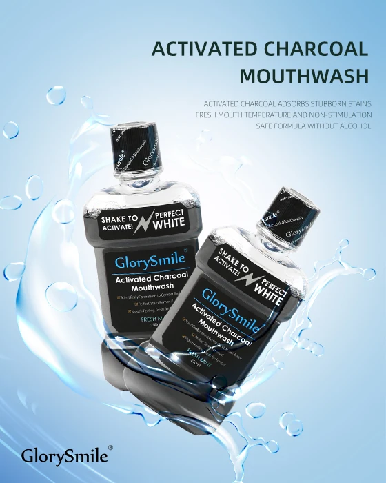 High Quality Charcoal mouthwash Oral Care Cleaning Teeth Whitening Mouthwash Privare Label