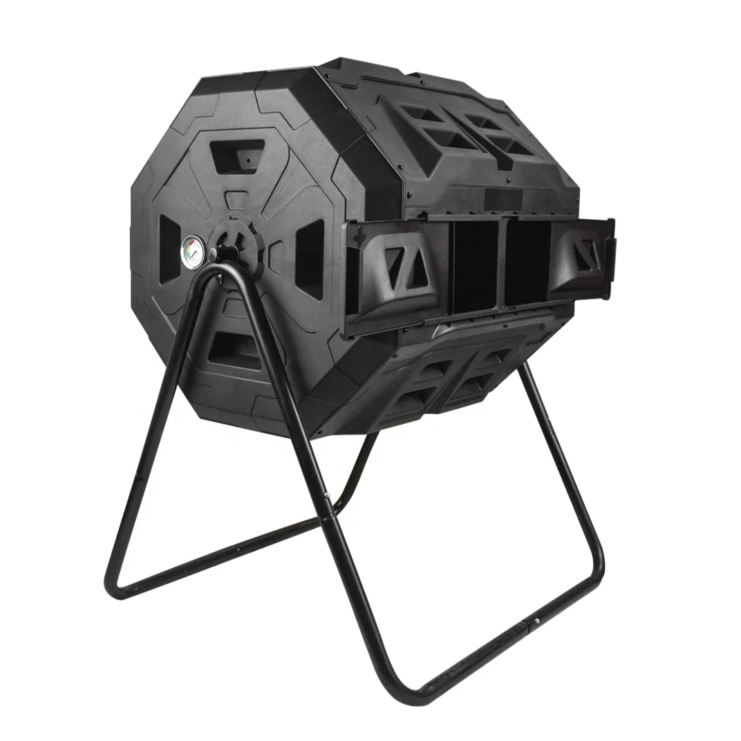 Super September Sliding Garbage Metal Waste Compressible Trash Recycling Bin With Thermometer