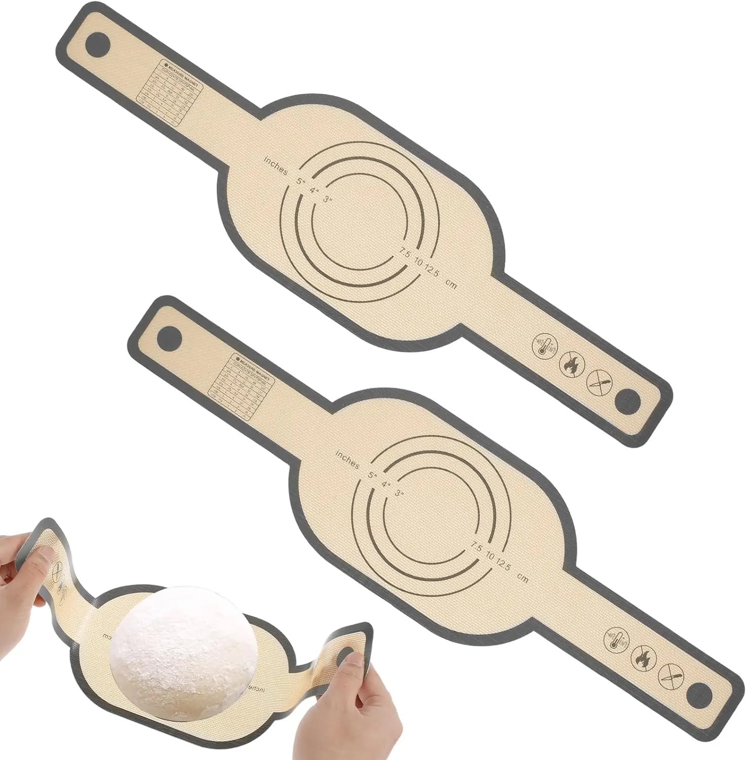 9Inch Non Stick Heat Resistant Dutch Oven Liners Reusable Bread Mat Sourdough Bread Baking Supplies Tools Silicone Bread Sling