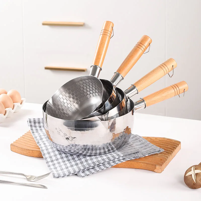 Hot sale Stainless steel 430 Milk Pot Kitchen Cooking Pot with Glass Lid Korean soup pot