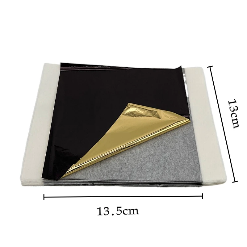 13*13.5 cm Colorful Taiwan two sides Gold Black Gold Silver Leaf Foil for Nail Furniture Painting Ceiling Decoration