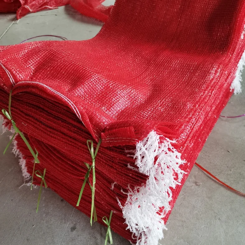 PE Onion Potato Packing Raschel Mesh Net Bag For Vegetables Fruits