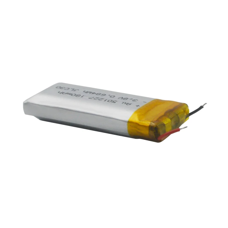 2022 AUG Customized Lipo Battery 3.8V 180mAh 501227 Lithium Polymer Battery for Consumer Electronics GPS Tracker