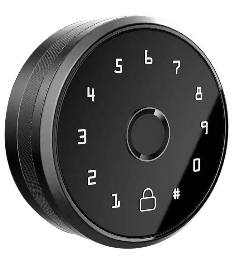 Smart Biometric Fingerprint Round Knob Wifi Tuya Door Lock by App Fingerprint Scanner, Deadbolt Lock