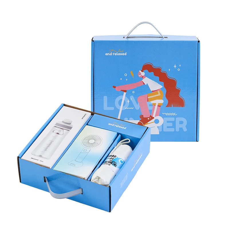 Summer Appointment Gift Box B Lock Water Cup + Portable Fan + UV Portable Umbrella Summer Event Gifts