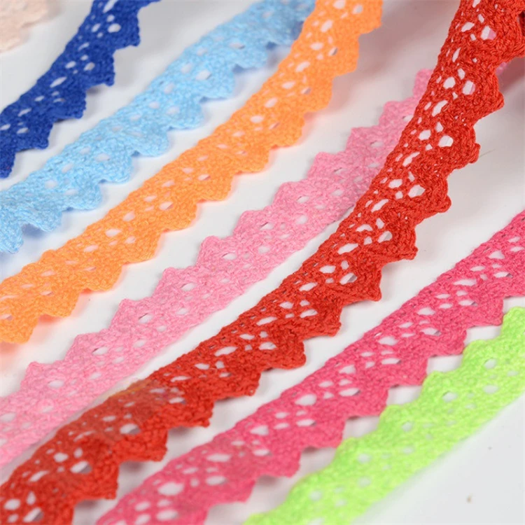 Wholesale Venice Handmade Colorful Crochet Cotton Self Adhesive Lace Crown Flower Guipure Border Cotton Lace Trim