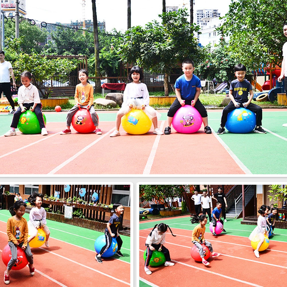 Handle Bounce Balls for Kids Inflatable Ball Rubber Kid Outdoor Games Play Sports Toy Random 1 Color 65 cm