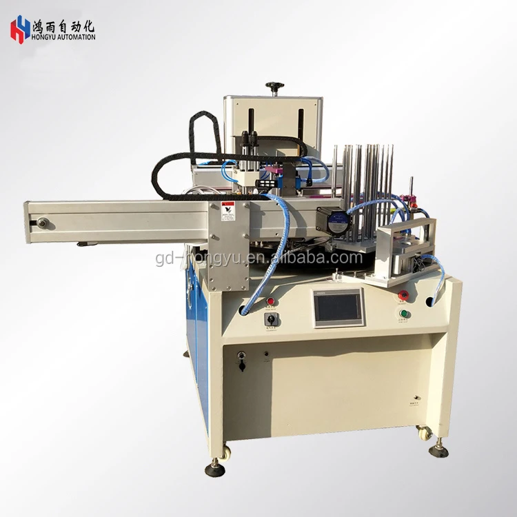 Full Automatic Stationary Ruler Flat Screen Printer with UV Dryer for Plastic Rules Automatic Screen Printing Machine