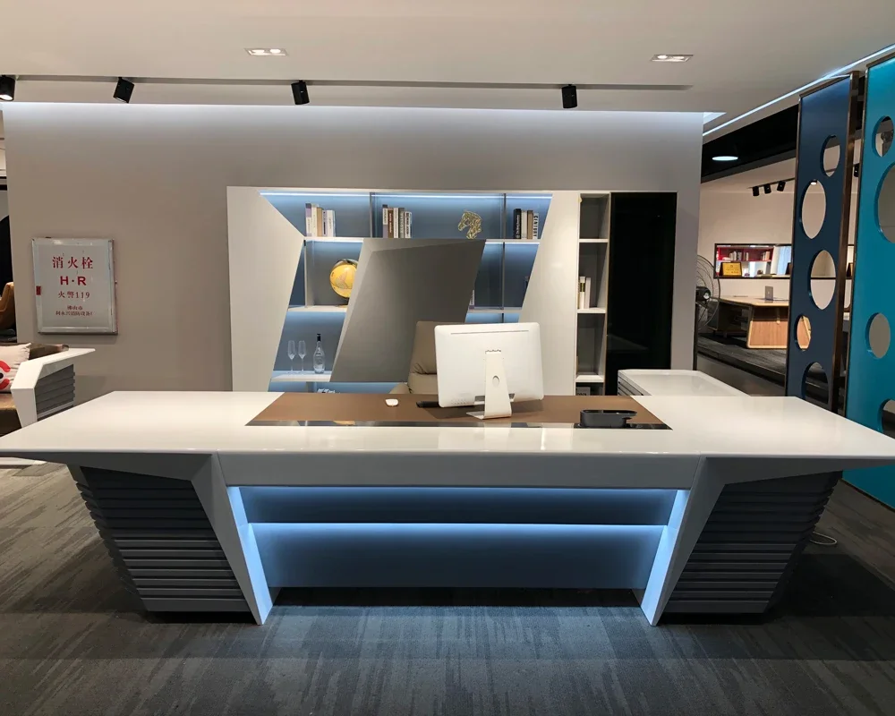 Лидер продаж современная роскошная офисная мебель стол с белой краской МДФ большой Офисный Компьютерный Стол