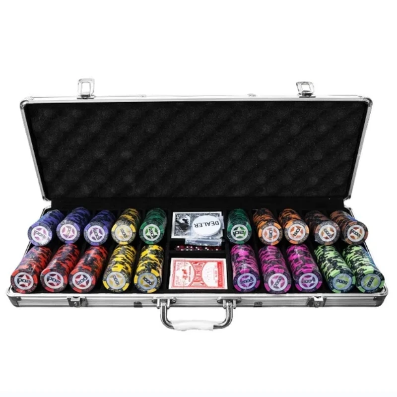High quality ABS Clay Poker Chips Jettons 1000 Poker Chips Set With Aluminum Case
