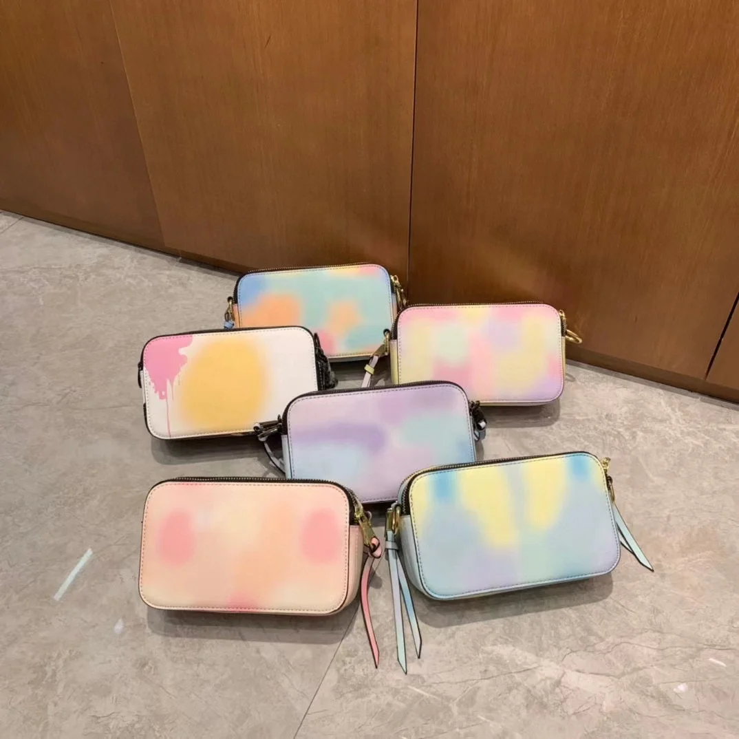 fashion lady colorful printing summer chic camera crossbody bags with wide strap for women casual holiday sling shoulder