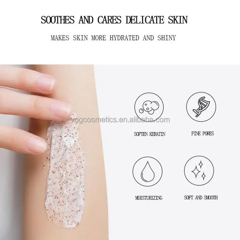 Private Label Walnut Body Scrub Removes Dead Skin Nourishing Moisturizing With Vitamin E Soft Smooth Face Scrub