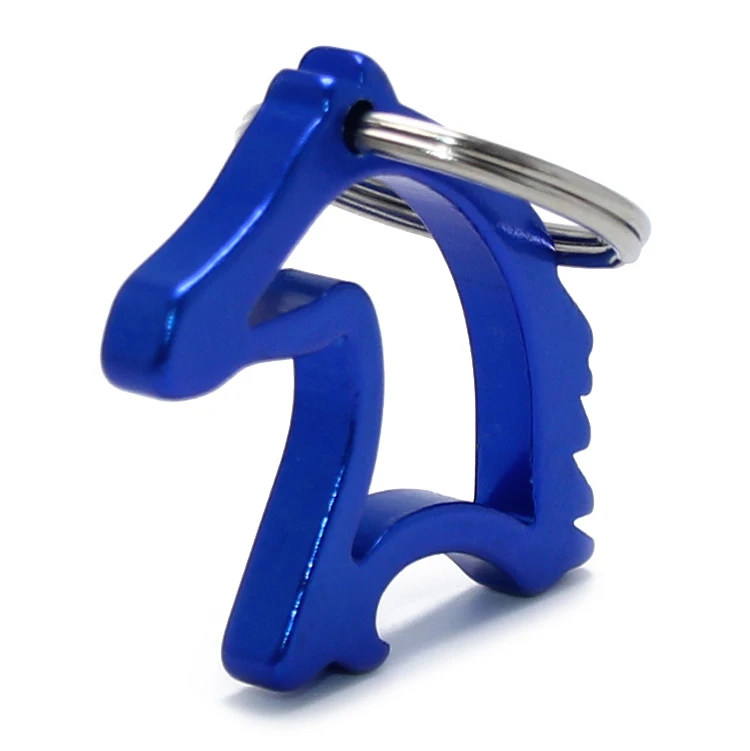 
Promotional Gifts Anodization Aluminum Metal Horse Head Shaped Beer Opener Keyring Hotsale Horse Bottle Opener Keychain 