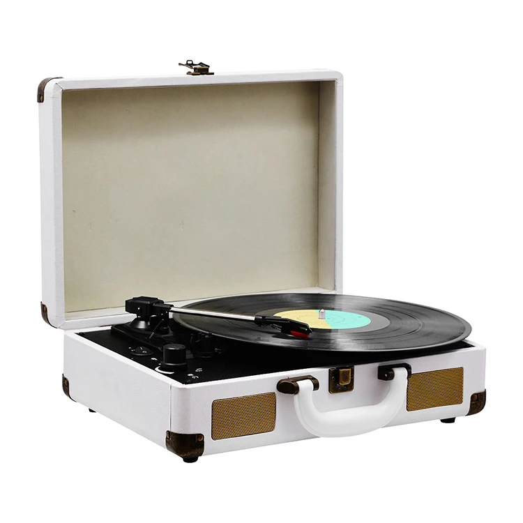 Potable suitcase BT Vinyl Record Player with Multi Colors Leather suitcase Gramophone Phonograph with USB port