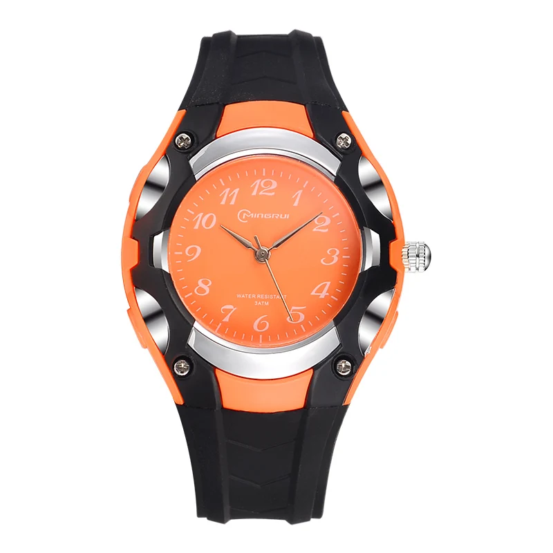 Mingrui 8528AQ colorful cheap plastic students analog quartz watch