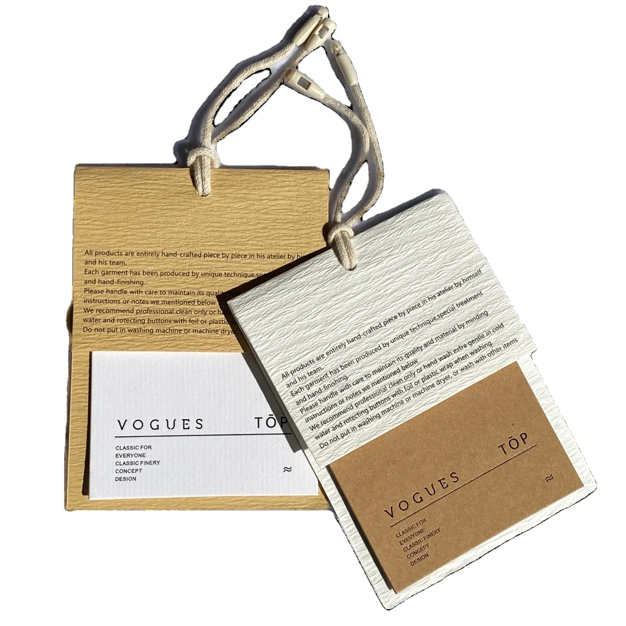 Custom Logo String Paper Brand Apparel Product Tags Card Hangtag For Clothing