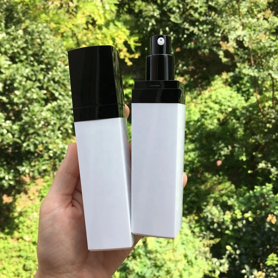 cosmetic  30ml 50ml classic style square acrylic foundation plastic bottles cream jar