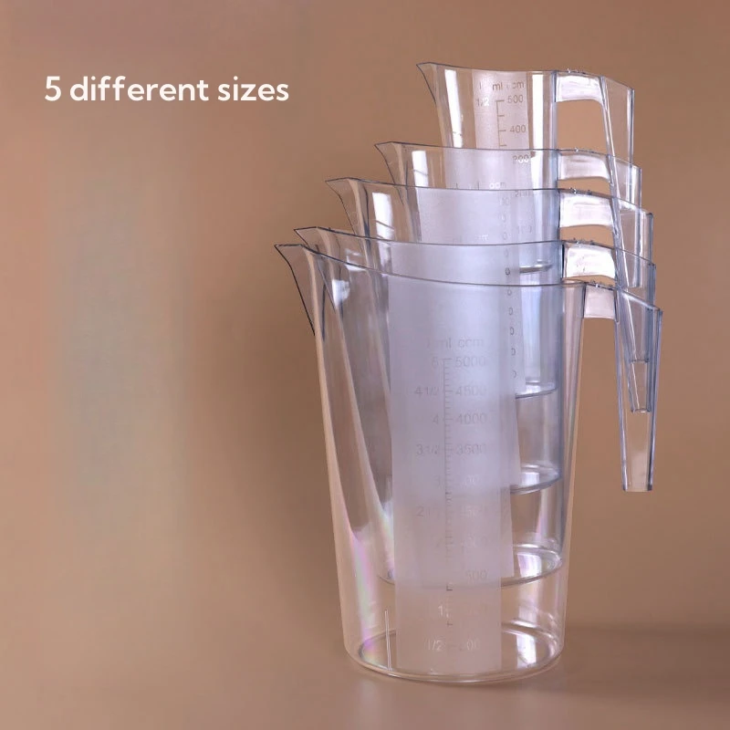 1000ML Plastic Measure cup Kitchen Cup Clear Polycarbonate Measuring Jug with Handle for kitchen and bakery