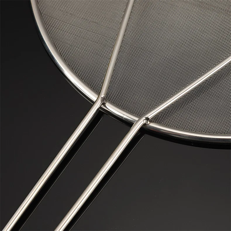 Simple Stainless Steel Splatter Screen for Cooking Mesh Pot Lid Cover Grease Scald Splash-Proof Oil Proof Frying Pan Cover