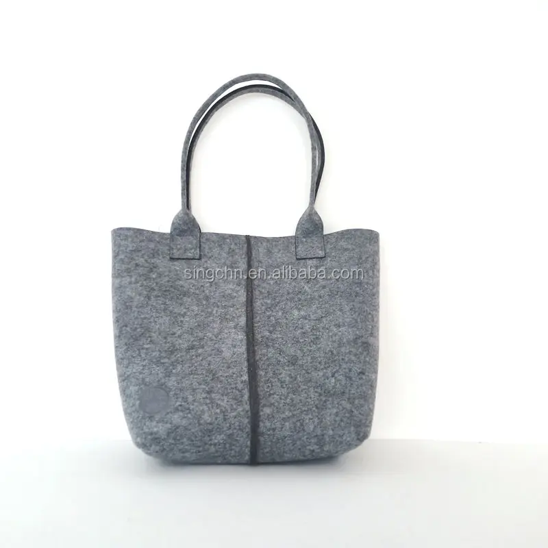 recycled Promotional gift felt bag Custom logo Flat type Fridge Magnet ladies tote shopping hand wool felt bag