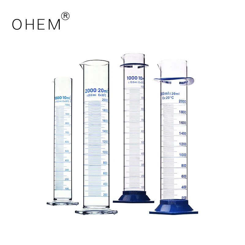 lab glassware Transparent with scale 50ml 100ml 250ml 500ml 1000ml Glass Hexagonal measuring cylinder