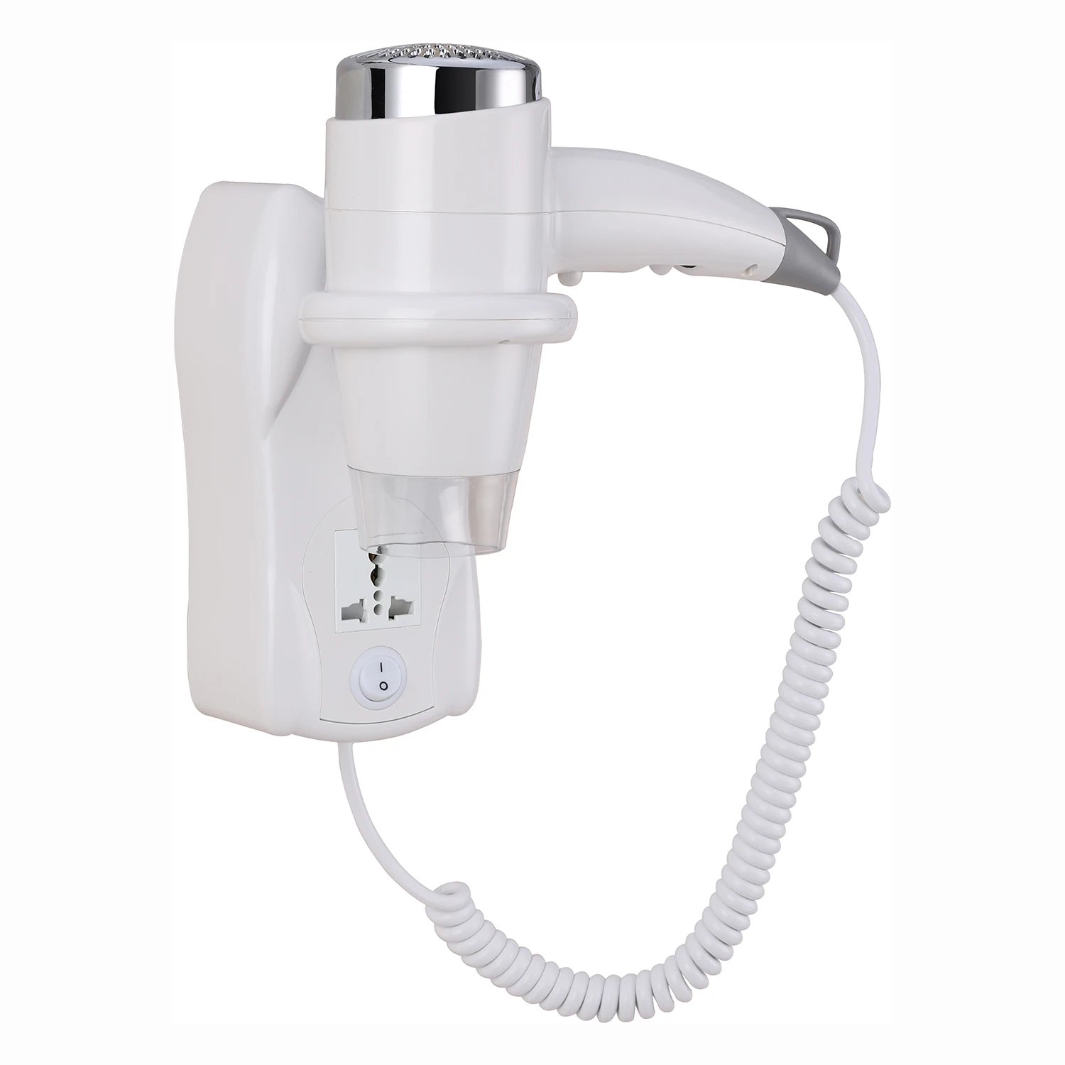 Wholesale 1400w High Power Wall Mounted Hotel Room Hair Dryer Hanging Electric Hair Blower Dryer With Universal Adaptor Socket