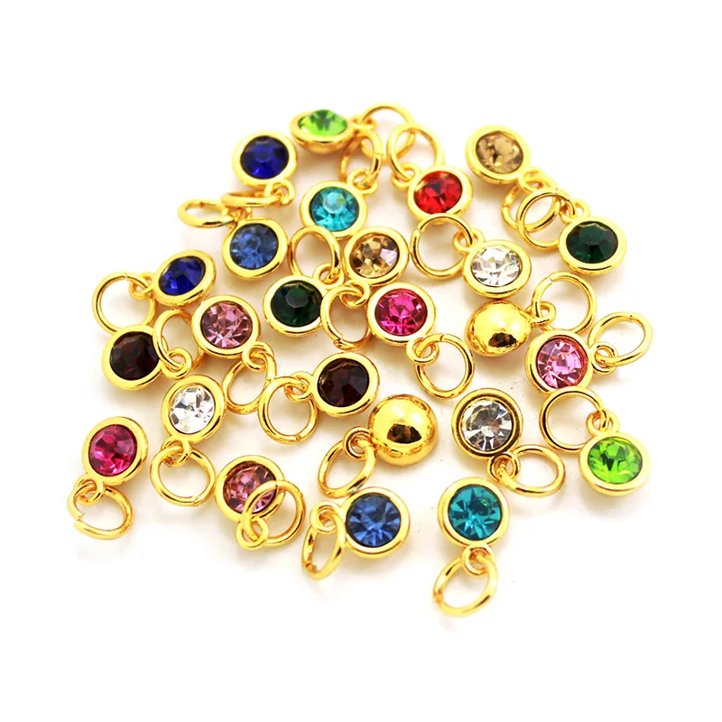Wholesale 12pcs/lot Birthday Stone Dangles Charm Pendants Fit for Charms With Lobster Clasp