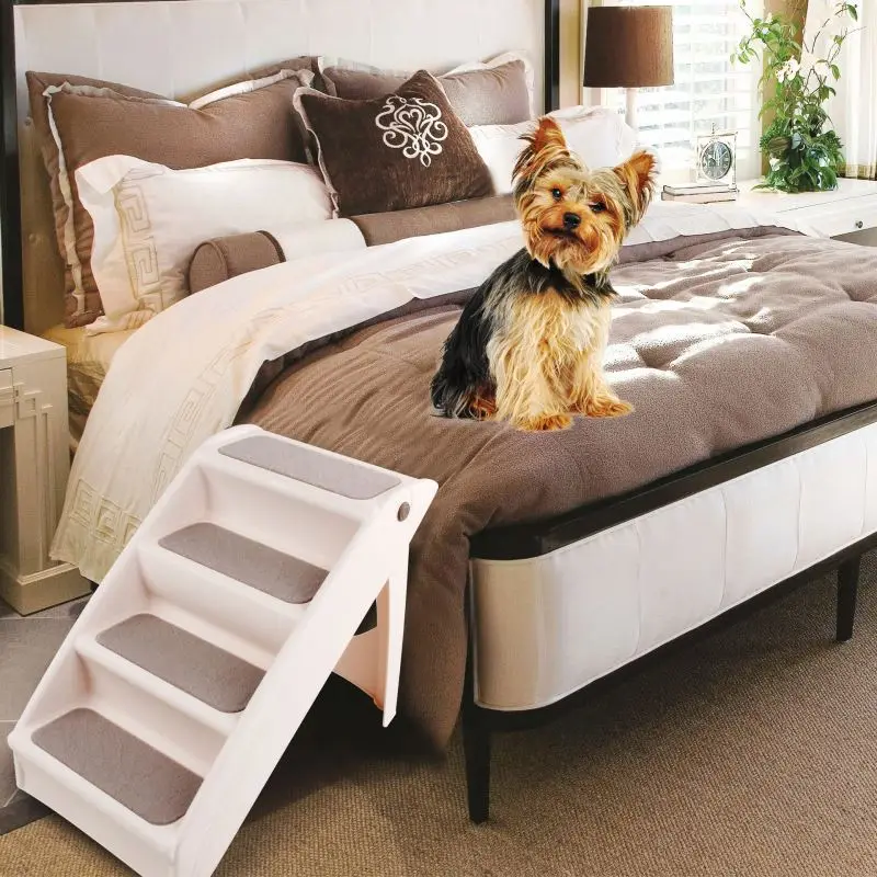 Non-skid Pet Furniture Durable Folding Dog Stairs Dog Steps for High Beds Plastic Pet Dog Stairs