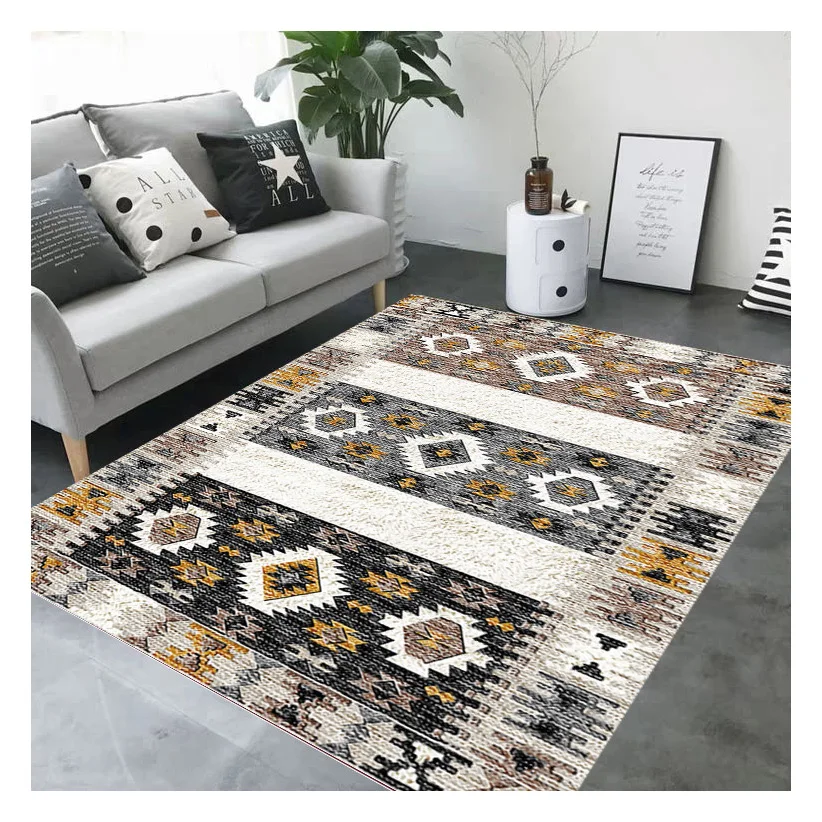 Factory Direct Cashmere Velvet Polyester Printed 3d Carpet for Living Room
