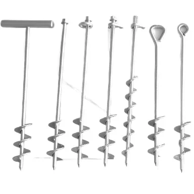 Outdoor camp tent accessories sand ground earth screw stake arrow helical auger anchor canopy  marquee peg