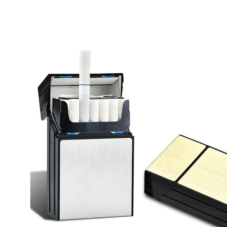 Aluminium Alloy Waterproof mens 20pcs capacity cigarette Case Can be customized Logo  Smoking Box