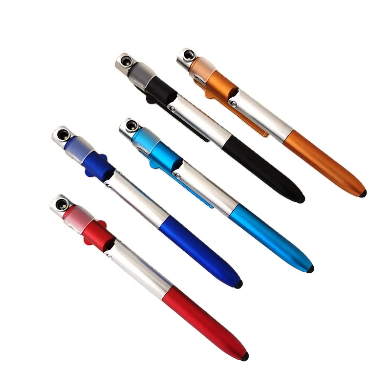 Sale Universal Stylus Pen with LED For Tablet Cellphone 4-in-1 Folding Ballpoint Pen Screen custom Stylus Pen