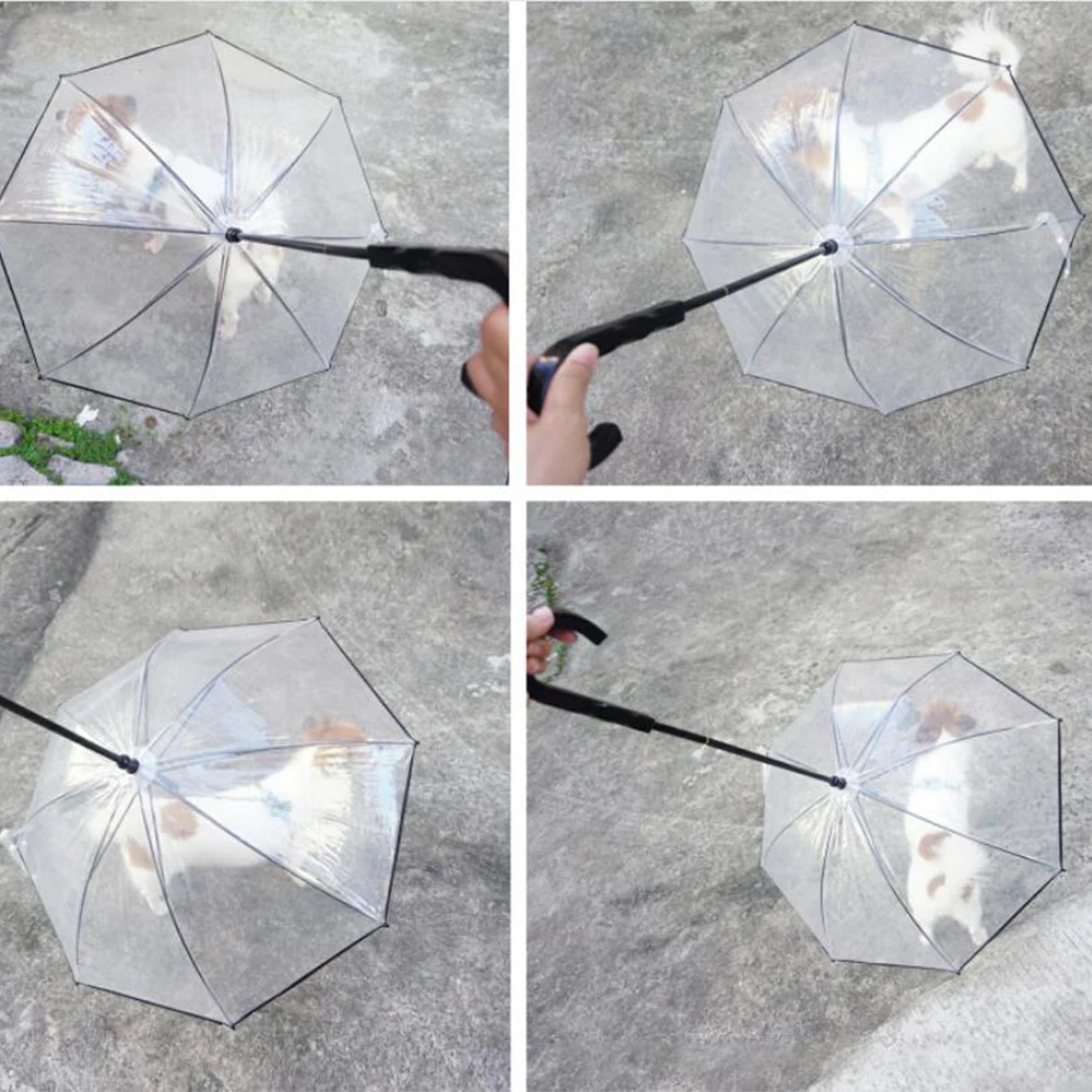 2021 New Product Custom Logo Printing Transparent Pet Umbrella Transparent Umbrella for Dog