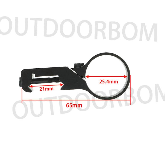 Tactical 1 Inch Ring Mount Adapter Tube 90 Degree Offset Side For 25.4mm Flashlight Torch Mount